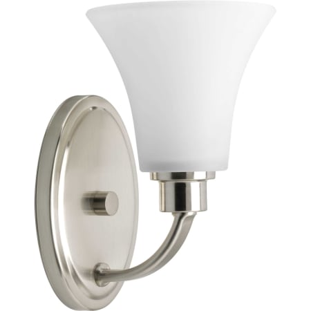 Progress Lighting Joy 9" Tall Single Light Bathroom Sconce with Bell Shade Brushed Nickel