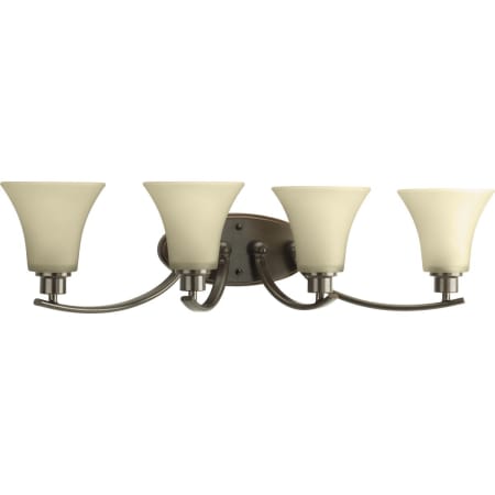 Progress Lighting Joy 30" Wide 4 Light Vanity Light with Bell Shades Antique Bronze