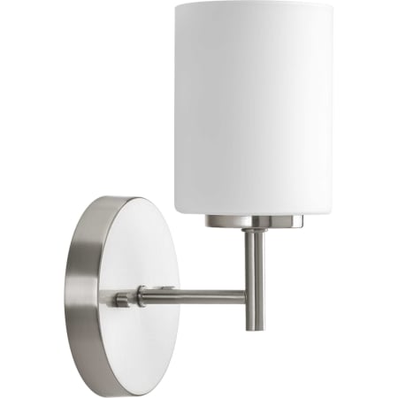 Progress Lighting Replay 1 Light Indoor Wall Sconce with Frosted Glass Shade - 10" Tall Brushed Nickel