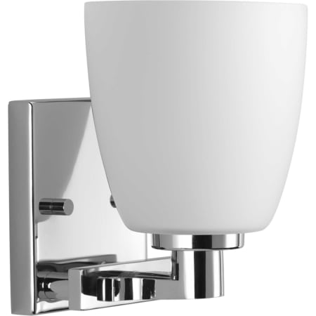 Progress Lighting Fleet 7" Tall Single Light Bathroom Sconce with Etched Glass Shade Polished Chrome