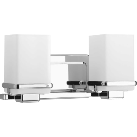 Progress Lighting Metric 2 Light 13" Vanity Light with Patterned/Etched Glass Polished Chrome