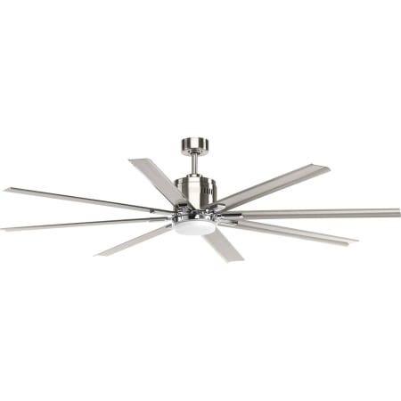 Progress Lighting Vast 72" 8 Blade Indoor / Outdoor Ceiling Fan with LED Light Kit and Remote Control Brushed Nickel