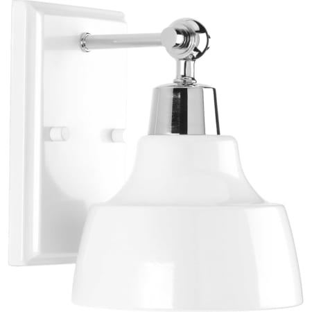 Progress Lighting Bramlett Single Light 6" Wide Bathroom Sconce with A Metal Reflective Shade Polished Chrome