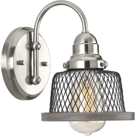 Progress Lighting Tilley Single Light 6-3/8" Wide Bathroom Sconce with Metal Mesh Shade Brushed Nickel