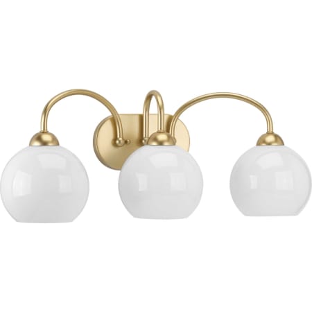 Progress Lighting Carisa 3 Light 25" Wide Bathroom Vanity Light Vintage Gold
