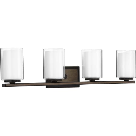 Progress Lighting Mast 4 Light 34" Wide Bathroom Vanity Light Antique Bronze