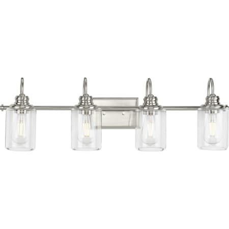 Progress Lighting Aiken 4 Light 32" Wide Bathroom Vanity Light Brushed Nickel