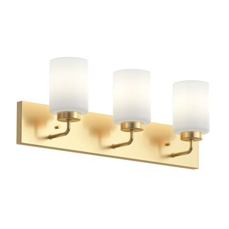 Progress Lighting Merry 3 Light 24" Wide Vanity Light with Etched Glass Shade Brushed Gold