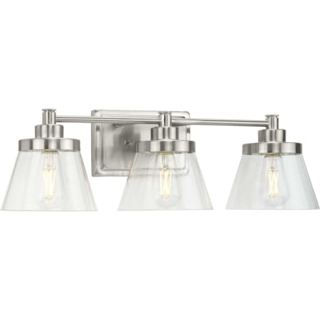 Progress Lighting Hinton 3 Light 7" Wide Bathroom Vanity Light Brushed Nickel