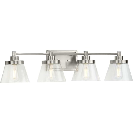Progress Lighting Hinton 4 Light 7" Wide Bathroom Vanity Light Brushed Nickel