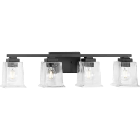 Progress Lighting Gilmour 4 Light 28" Wide Bathroom Vanity Light with Clear Glass Shades Matte Black