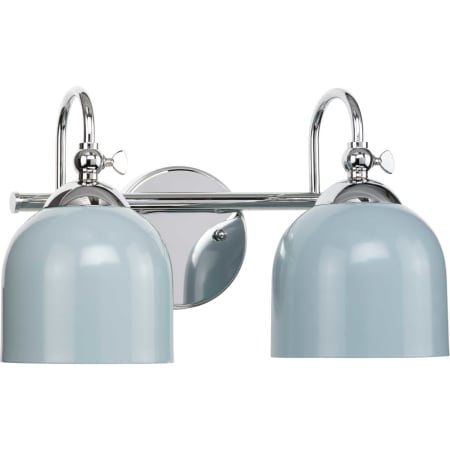 Progress Lighting Dalton 2 Light 15" Wide Bathroom Vanity Light with Metal Shades Polished Chrome
