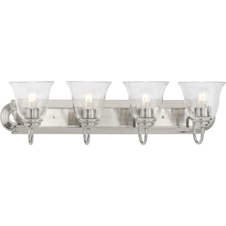 Progress Lighting Clear Glass 4 Light 30" Wide Bathroom Vanity Light Brushed Nickel