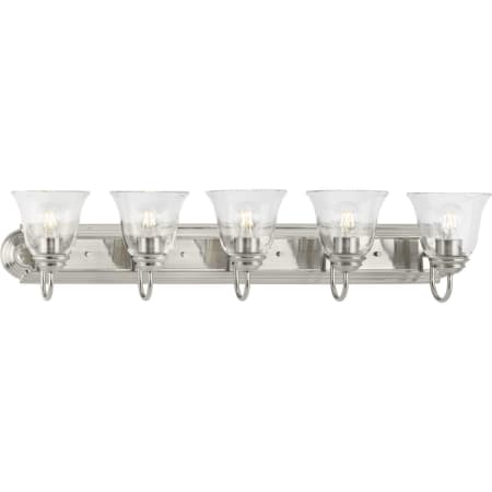 Progress Lighting Clear Glass 5 Light 36" Wide Bathroom Vanity Light Brushed Nickel