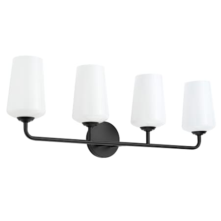 Progress Lighting Celino 4 Light 33" Wide Vanity Light with White Glass Black