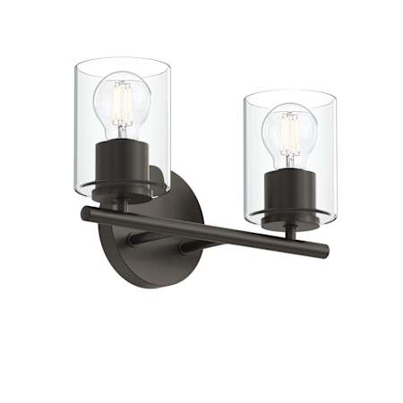 Progress Lighting Replay 2 Light 13" Wide Vanity Light with Clear Glass Shade Antique Bronze