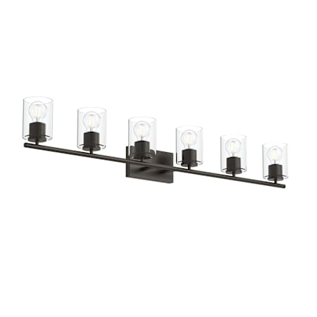 Progress Lighting Replay 6 Light 48" Wide Vanity Light with Clear Glass Shade Antique Bronze