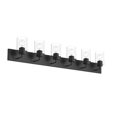 Progress Lighting Merry 6 Light 48" Wide Vanity Light with Clear Glass Shade Black