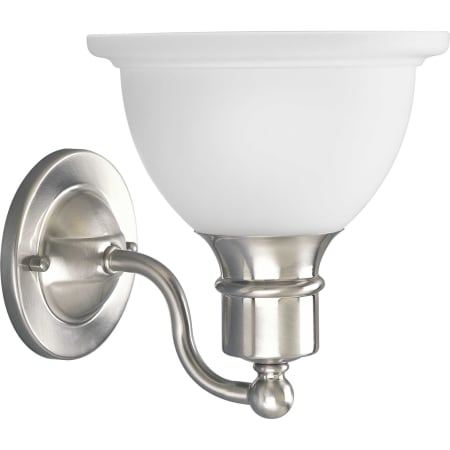 Progress Lighting Madison 1 Light Bathroom Wall Sconce with Etched Glass Shade - 8" Tall Brushed Nickel