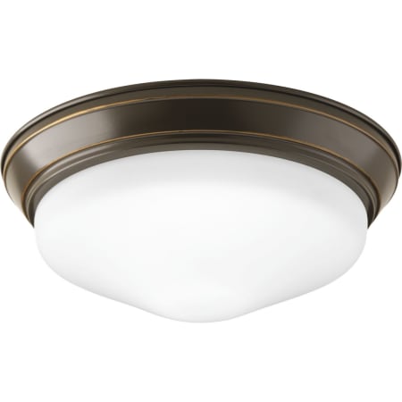 Progress Lighting LED Flush Mount Light 11" Wide Integrated LED Flush Mount Ceiling Fixture with Etched Glass Shade Antique Bronze