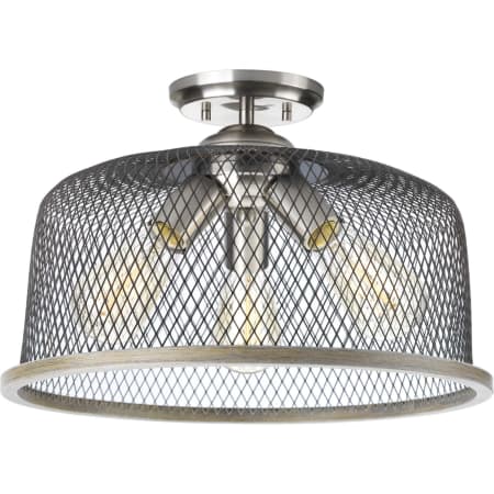 Progress Lighting Tilley 3 Light 16" Wide Semi-Flush Ceiling Fixture Brushed Nickel