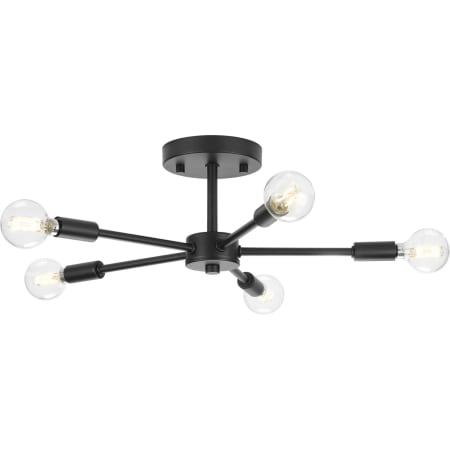 Progress Lighting Delayne 5 Light 16" Wide Semi-Flush Ceiling Fixture Matte Black