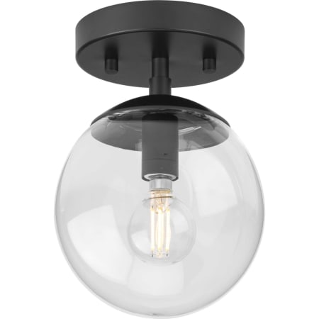 Progress Lighting Atwell 6" Wide Semi-flush Globe Ceiling Fixture Matte Black