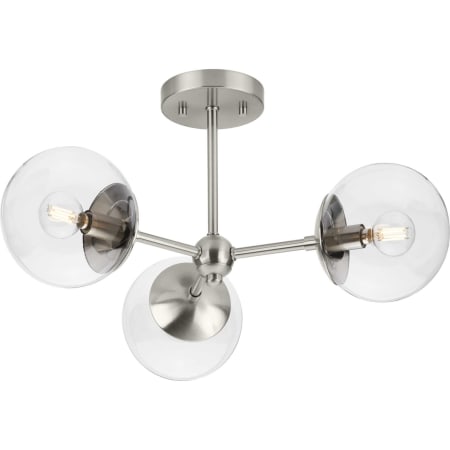 Progress Lighting Atwell 3 Light 22" Wide Semi-flush Ceiling Fixture Brushed Nickel