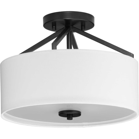 Progress Lighting Goodwin 2 Light 13" Wide Semi-flush Drum Ceiling Fixture Matte Black