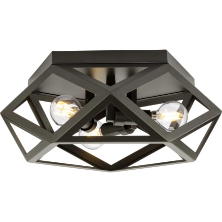 Progress Lighting Saucedo 3 Light 15" Wide Semi-Flush Ceiling Fixture Architectural Bronze