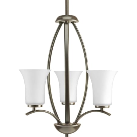 Progress Lighting Joy 3 Light 15" Wide Chandelier Antique Bronze with White Glass