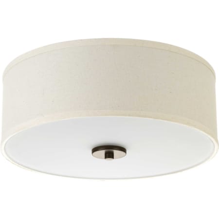 Progress Lighting Inspire 2 Light 13" Wide Flush Mount Drum Ceiling Fixture with Fabric Linen Shade Antique Bronze