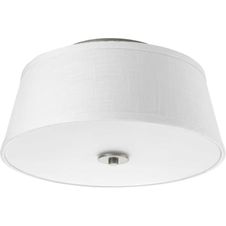 Progress Lighting Arden 14" Wide 2 Light Semi-Flush Ceiling Fixture with Fabric Shade Brushed Nickel
