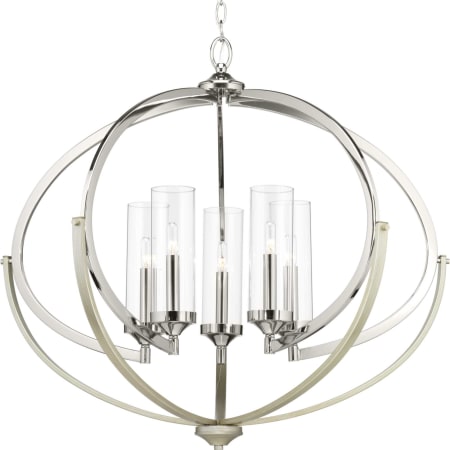 Progress Lighting Evoke 5 Light 34" Wide Chandelier Polished Nickel