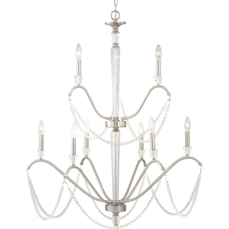 Progress Lighting Stratham 9 Light 35" Wide Crystal Chandelier Brushed Nickel