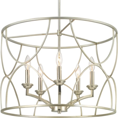 Progress Lighting Landree 5 Light 23" Wide Taper Candle Chandelier Silver Ridge