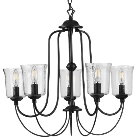 Progress Lighting Bowman 5 Light 26" Wide Taper Candle Chandelier Matte Black