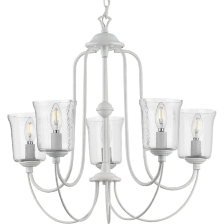 Progress Lighting Bowman 5 Light 26" Wide Taper Candle Chandelier Cottage White