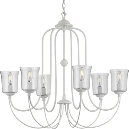 Progress Lighting Bowman 6 Light 32" Wide Taper Candle Chandelier Cottage White