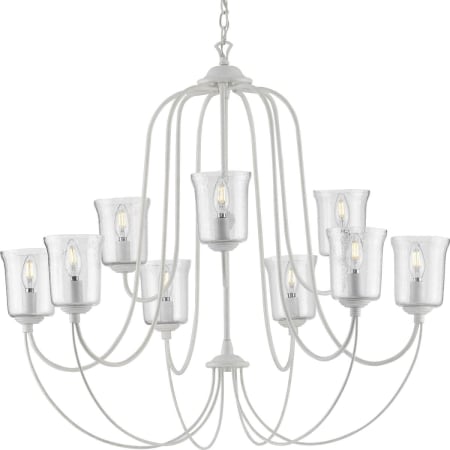 Progress Lighting Bowman 9 Light 37" Wide Taper Candle Chandelier Cottage White