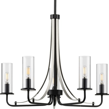 Progress Lighting Riley 5 Light 24" Wide Chandelier Black