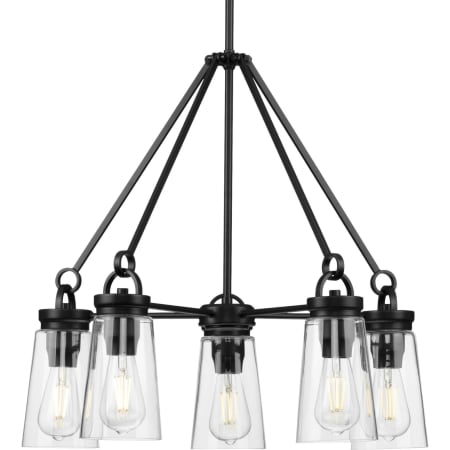 Progress Lighting Stockbrace 5 Light 24" Wide Chandelier Matte Black