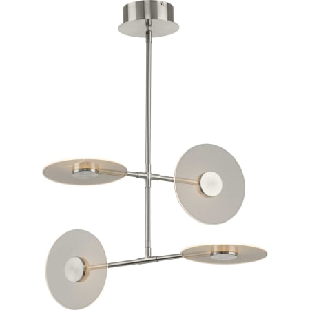 Progress Lighting Spoke LED 4 Light 26" Wide LED Abstract Chandelier Brushed Nickel