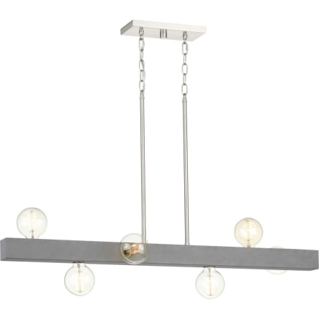 Progress Lighting Mill Beam 6 Light 42" Wide Linear Chandelier Brushed Nickel