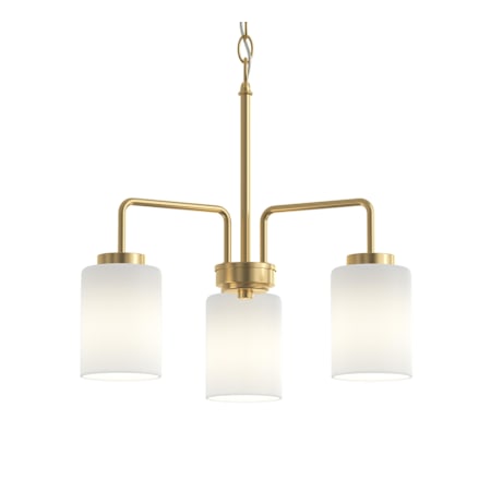 Progress Lighting Merry 3 Light 18" Wide Chandelier with Clear Glass Shade Brushed Gold