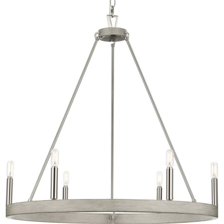 Progress Lighting Galloway 6 Light 30" Wide Ring Chandelier Brushed Nickel