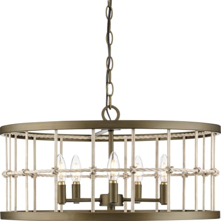 Progress Lighting Lattimore 5 Light 22" Wide Candle Style Chandelier Aged Brass