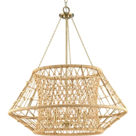 Progress Lighting Laila 5 Light 30" Wide Candle Style Chandelier Vintage Brass
