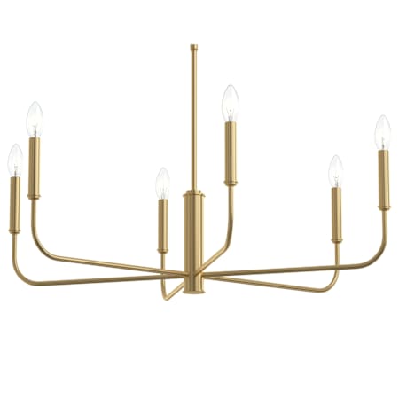 Progress Lighting Reines 6 Light 32" Wide Taper Candle Style Chandelier Brushed Gold