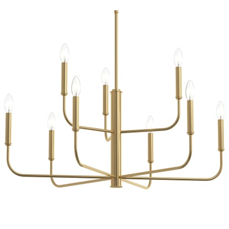 Progress Lighting Reines 9 Light 32" Wide Taper Candle Style Chandelier Brushed Gold